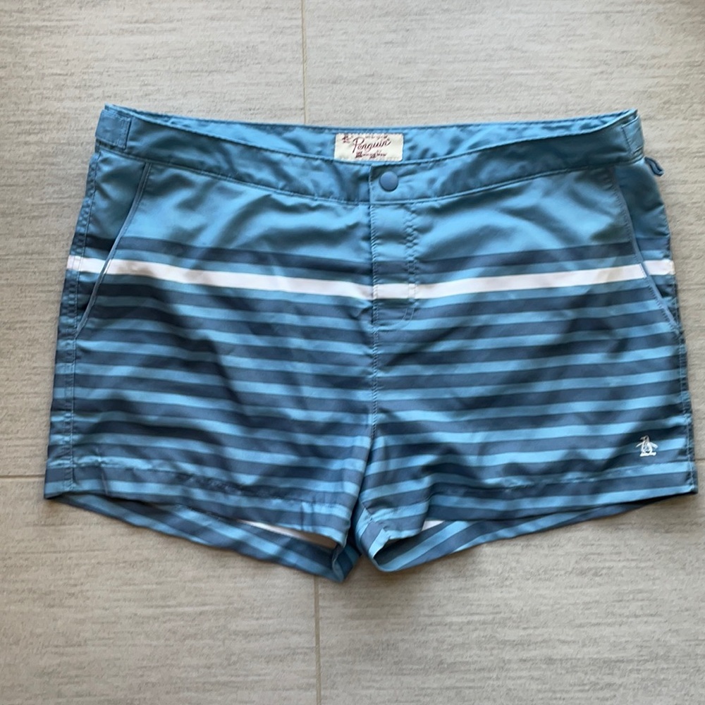 Original Penguin Striped Swim Trunks